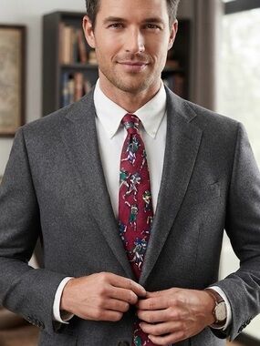 Protocol Vintage Maroon Burgundy Football Player Novelty Print Neck Tie NFL